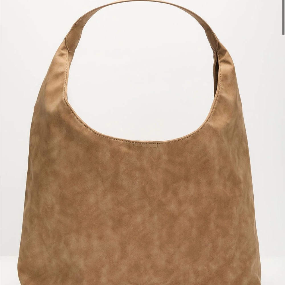 NWT faux suede taupe bag